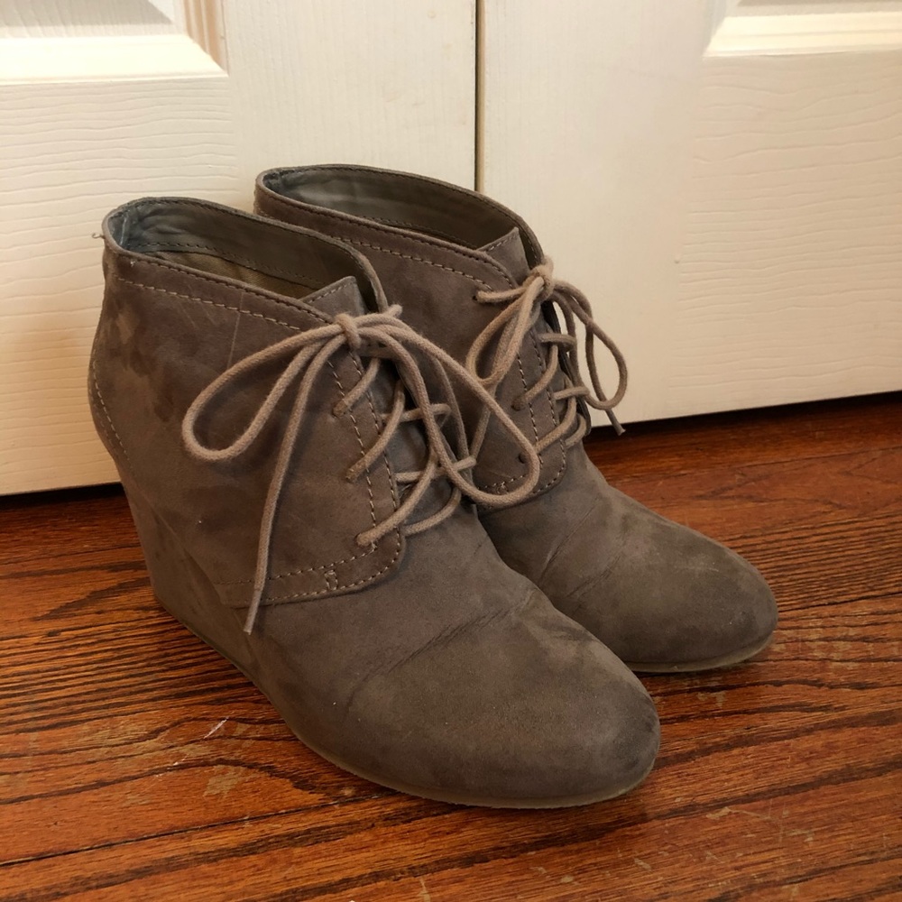 Brown Wedge Booties